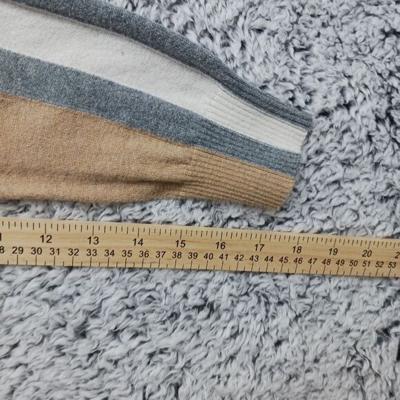 Stylus Women's Large Lightweight Cotton/ Nylon/Wool Tan/ Gray Sweater. - Picture 8 of 12